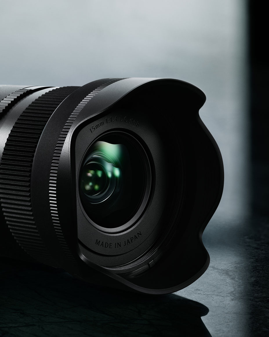 The Sigma 15mm F1.4 DC Contemporary ultra-wide-angle prime mirrorless camera lens.
